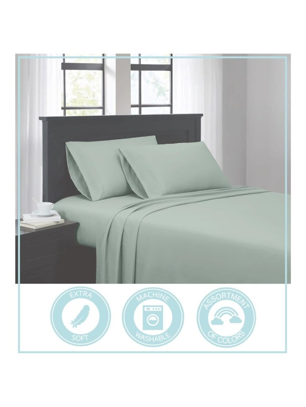 TRULY SOFT Everyday Queen Sheet Set, Lavender Polyester, 4-Piece Solid Color, Oe